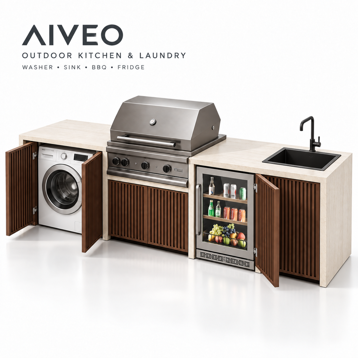 Outdoor Laundry Cabinet — Washing Machine & Sink Unit